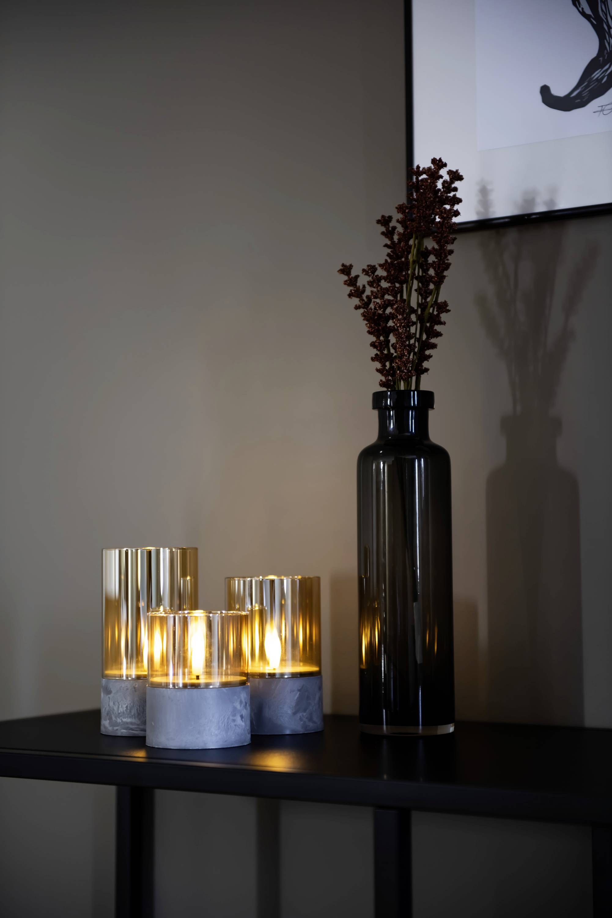 Konstsmide 1819-600 LED-Kerze Braun-Weiß Bernstein (Ø x H) 80 mm x 100 mm