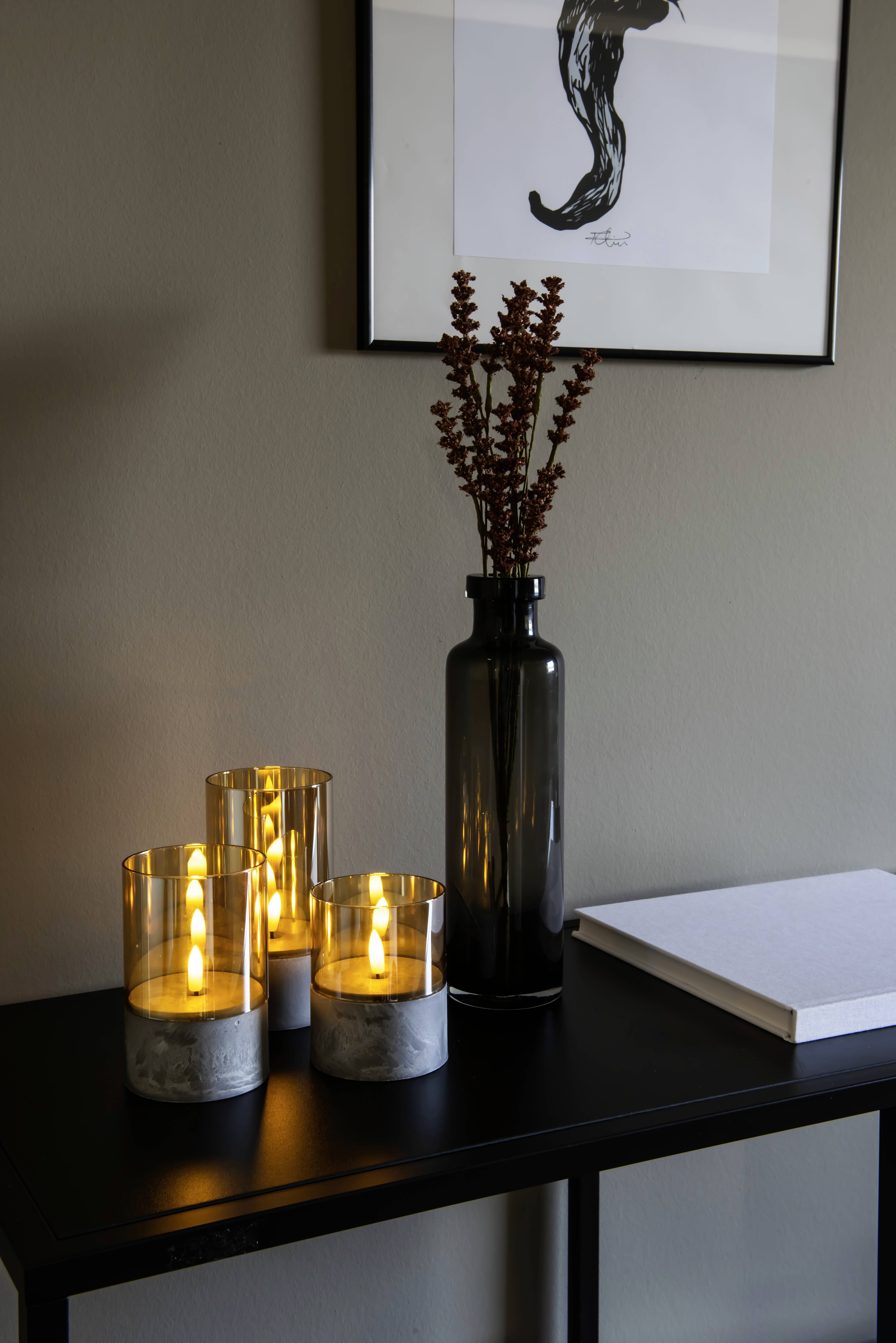 Konstsmide 1819-600 LED-Kerze Braun-Weiß Bernstein (Ø x H) 80 mm x 100 mm