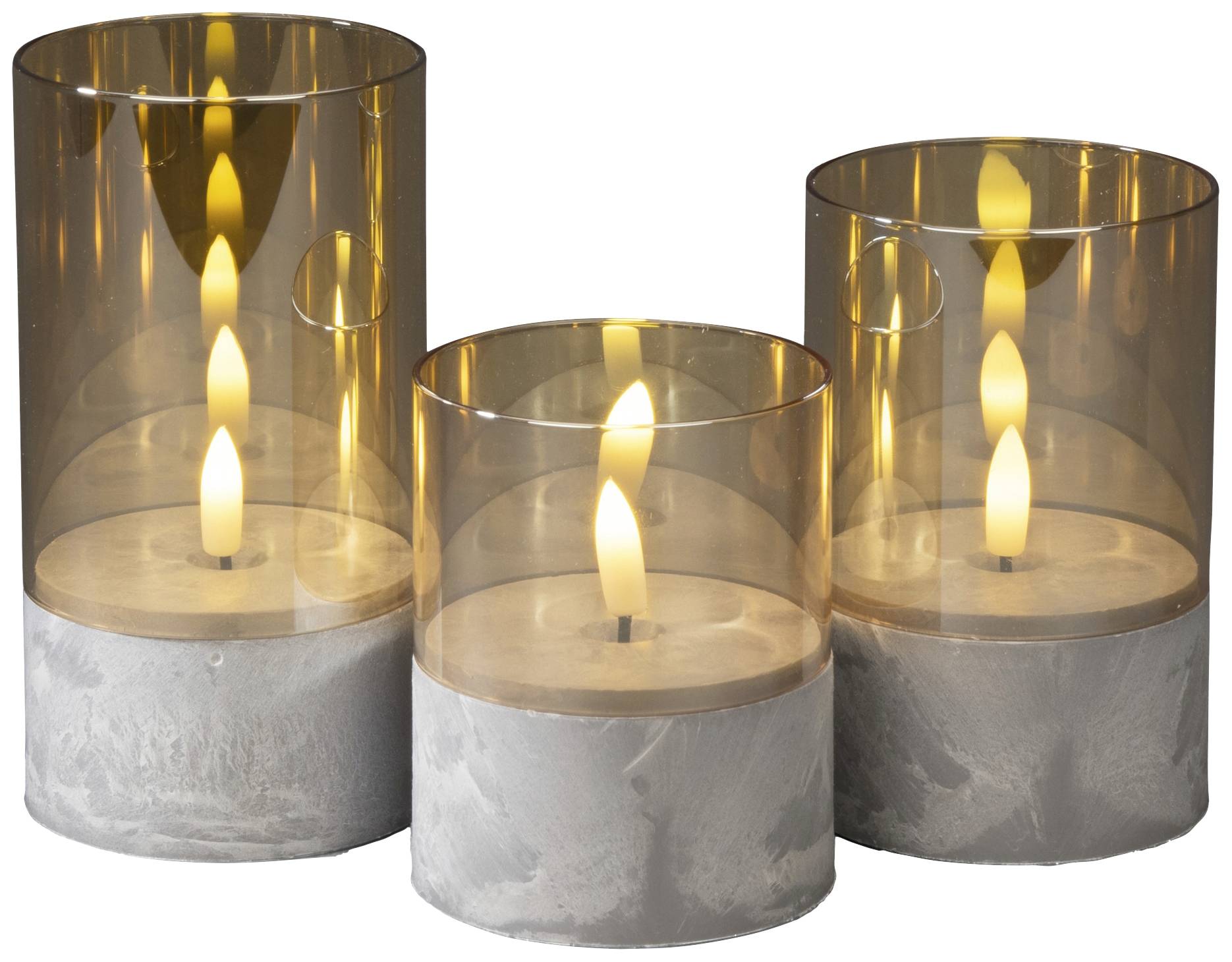 Konstsmide 1819-600 LED-Kerze Braun-Weiß Bernstein (Ø x H) 80 mm x 100 mm