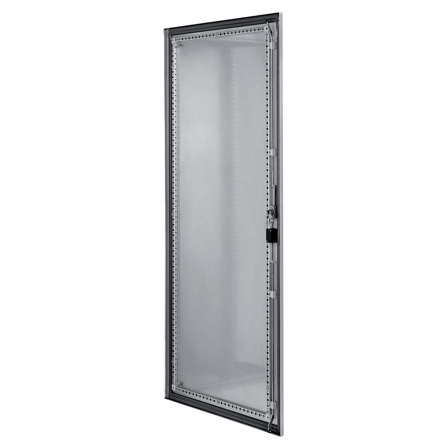 Metalltür mit transparentem Einsatz, geeignet für den Einsatz in einem Schaltschrank oder ähnlichem technischen Gehäuse.