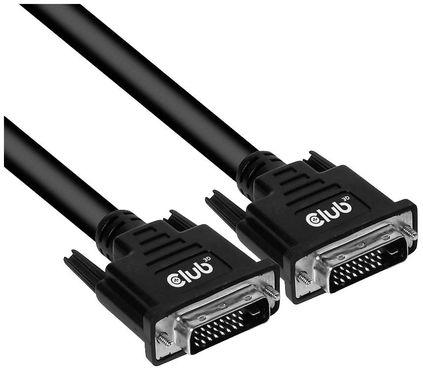 Club3D DVI Anschlusskabel DVI-D 24+1pol. Stecker 3.00m Schwarz CAC-1223 DVI-Kabel