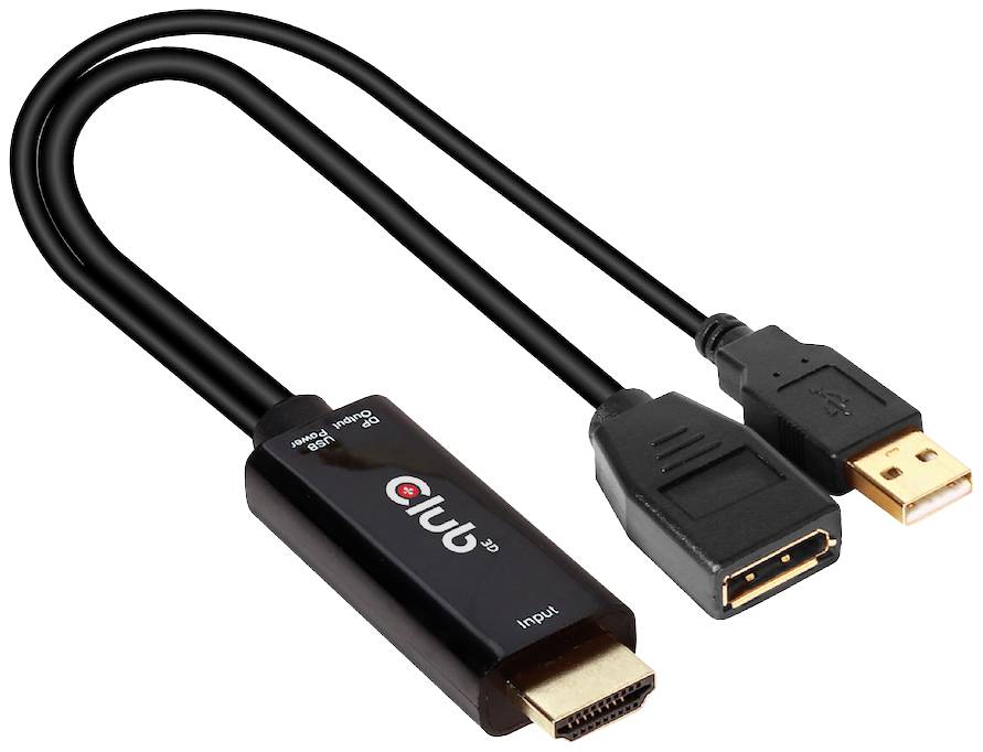 Club3D CAC-1331 HDMI / DisplayPort Adapter [1x HDMI® - 1x DisplayPort] Schwarz