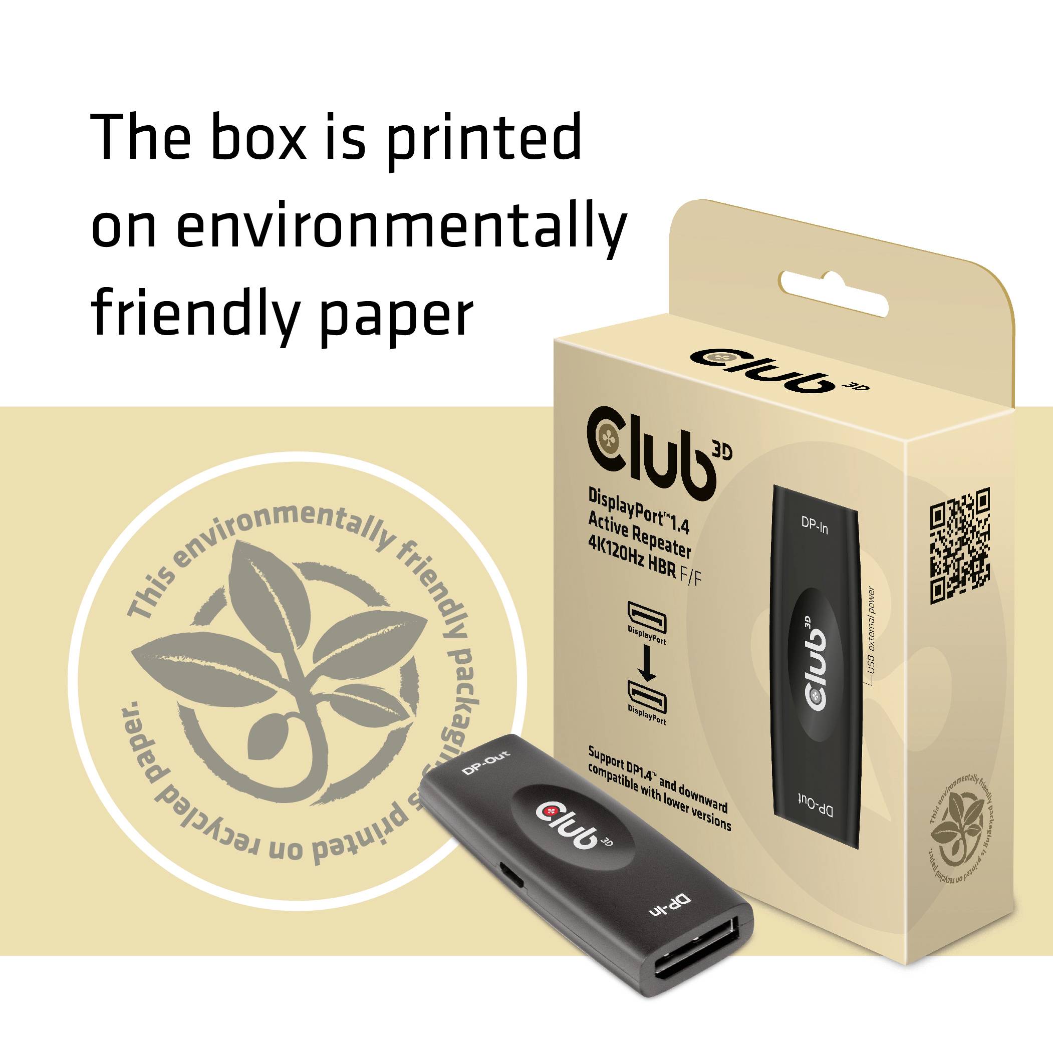 Club3D CAC-1007 DisplayPort Adapter [1x DisplayPort Buchse - 1x DisplayPort Buchse] Schwarz