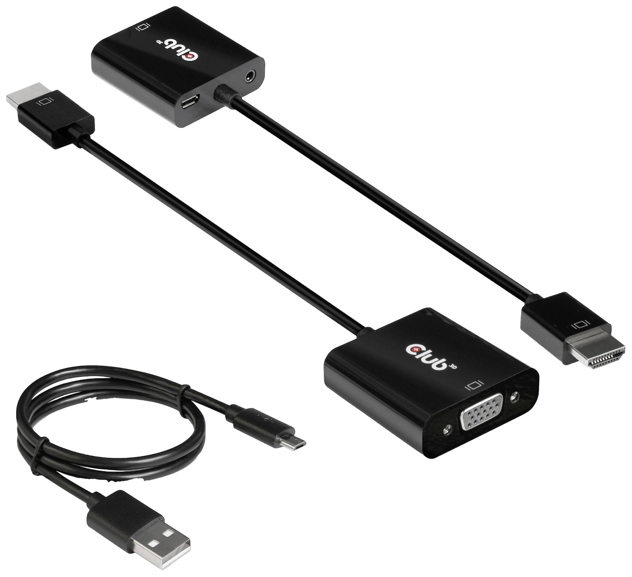 Club3D CAC-1302 HDMI / VGA Adapter [1x HDMI-Stecker - 1x VGA-Buchse] Schwarz 50cm