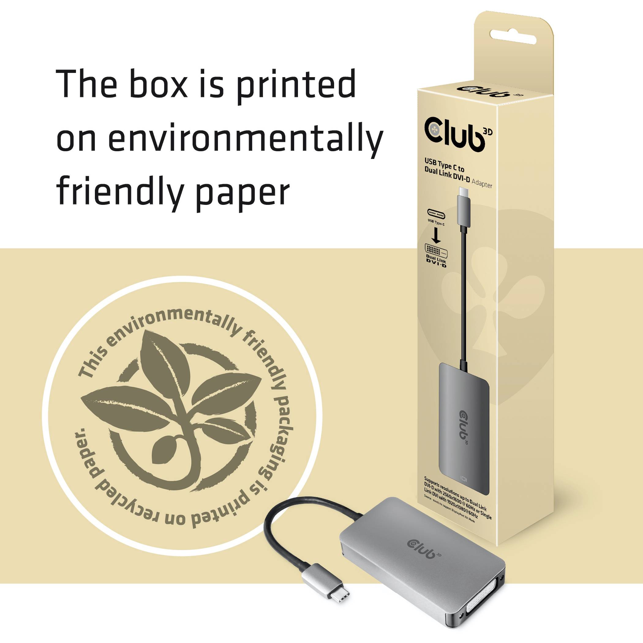 Club3D CAC-1510-A USB-C® / DVI Adapter [1x USB-C® - 1x DVI] Silber 24.5cm