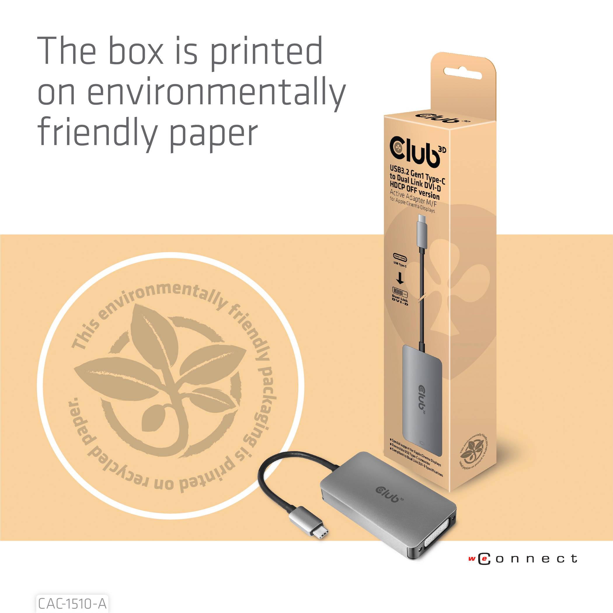 Club3D CAC-1510-A USB-C® / DVI Adapter [1x USB-C® - 1x DVI] Silber 24.5cm