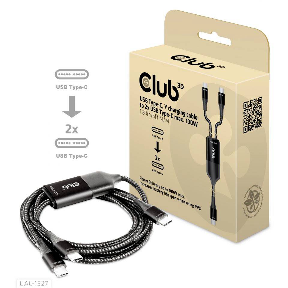 Club3D USB-C® Kabel USB-C® Stecker 1.83m Schwarz CAC-1527