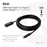 Club3D USB-Kabel USB 3.2 Gen2 (USB 3.1 Gen2) USB-C® Stecker, USB-B Buchse 5.00m Schwarz CAC-1536 Club3D USB-Kabel USB 3.2 Gen2 (USB 3.1 Gen2) USB-C® Stecker, USB-B Buchse 5.00m Schwarz CAC-1536