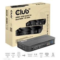 Club3D KVM Switch 4K60Hz KVM-Umschalter HDMI Fernbedienung 4096 x 2160 Pixel Club3D KVM Switch 4K60Hz KVM-Umschalter HDMI Fernbedienung 4096 x 2160 Pixel