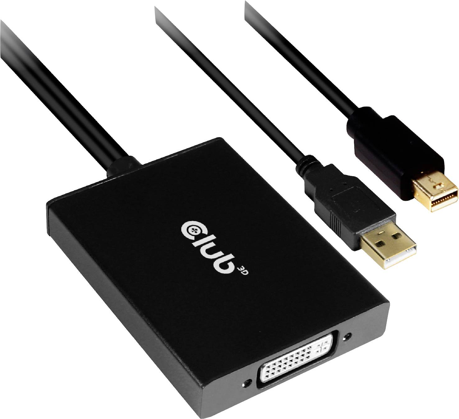 Club3D CAC-1130-A Mini-DisplayPort / DVI Adapter [1x Mini DisplayPort, USB-A - 1x DVI] Schwarz 60cm