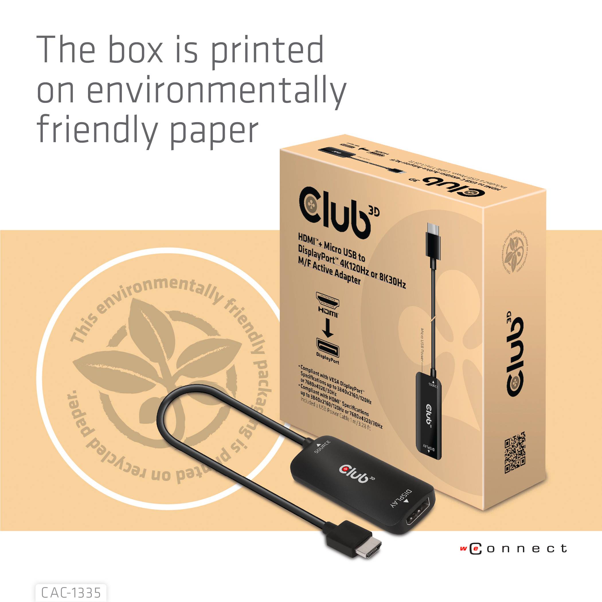 Club3D USB Adapter [1x HDMI-Stecker - 1x DisplayPort Buchse] Adapter HDMI + MicroUSB - DP 4 1m