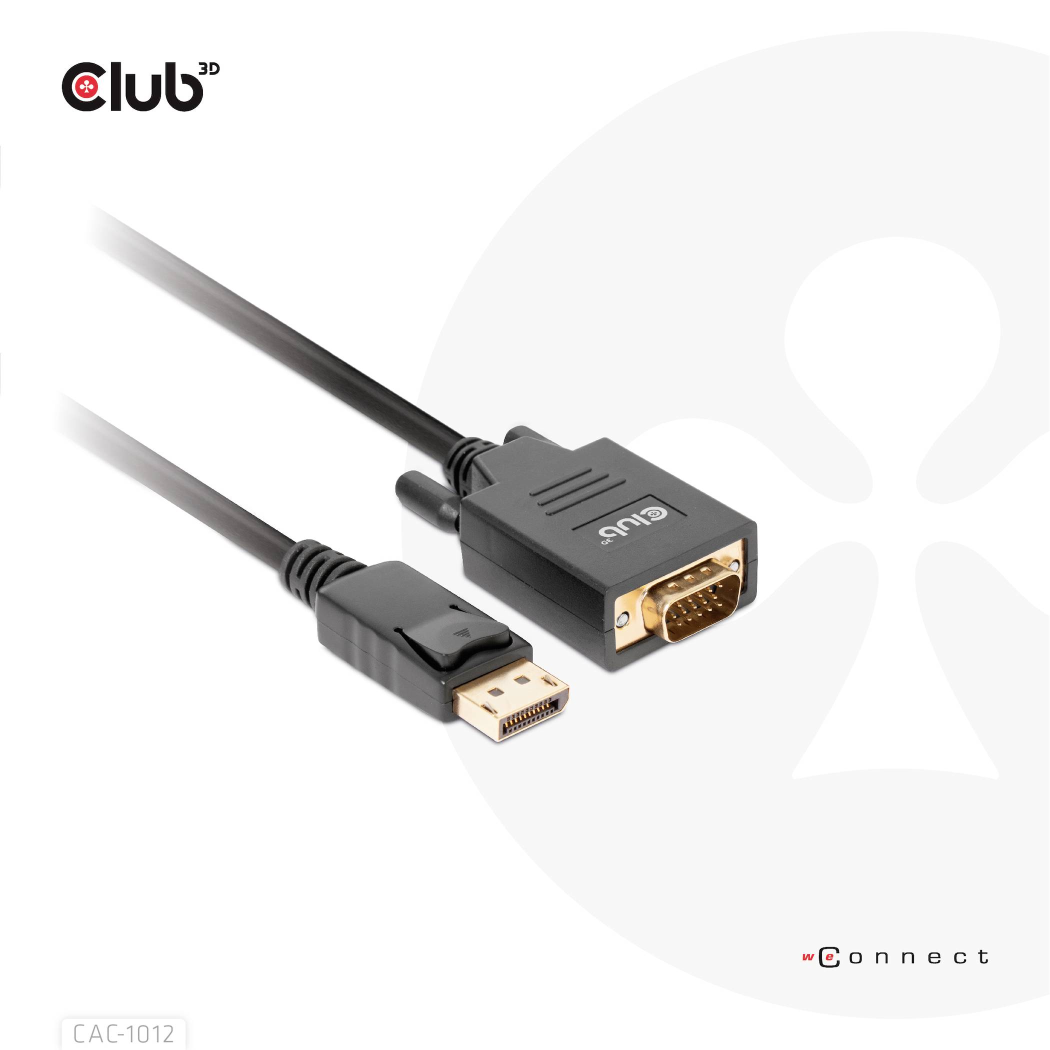Club3D DisplayPort / VGA Anschlusskabel DisplayPort Stecker, VGA 15pol. Stecker 2.00m Schwarz CAC-1012 DisplayPort-Kabel