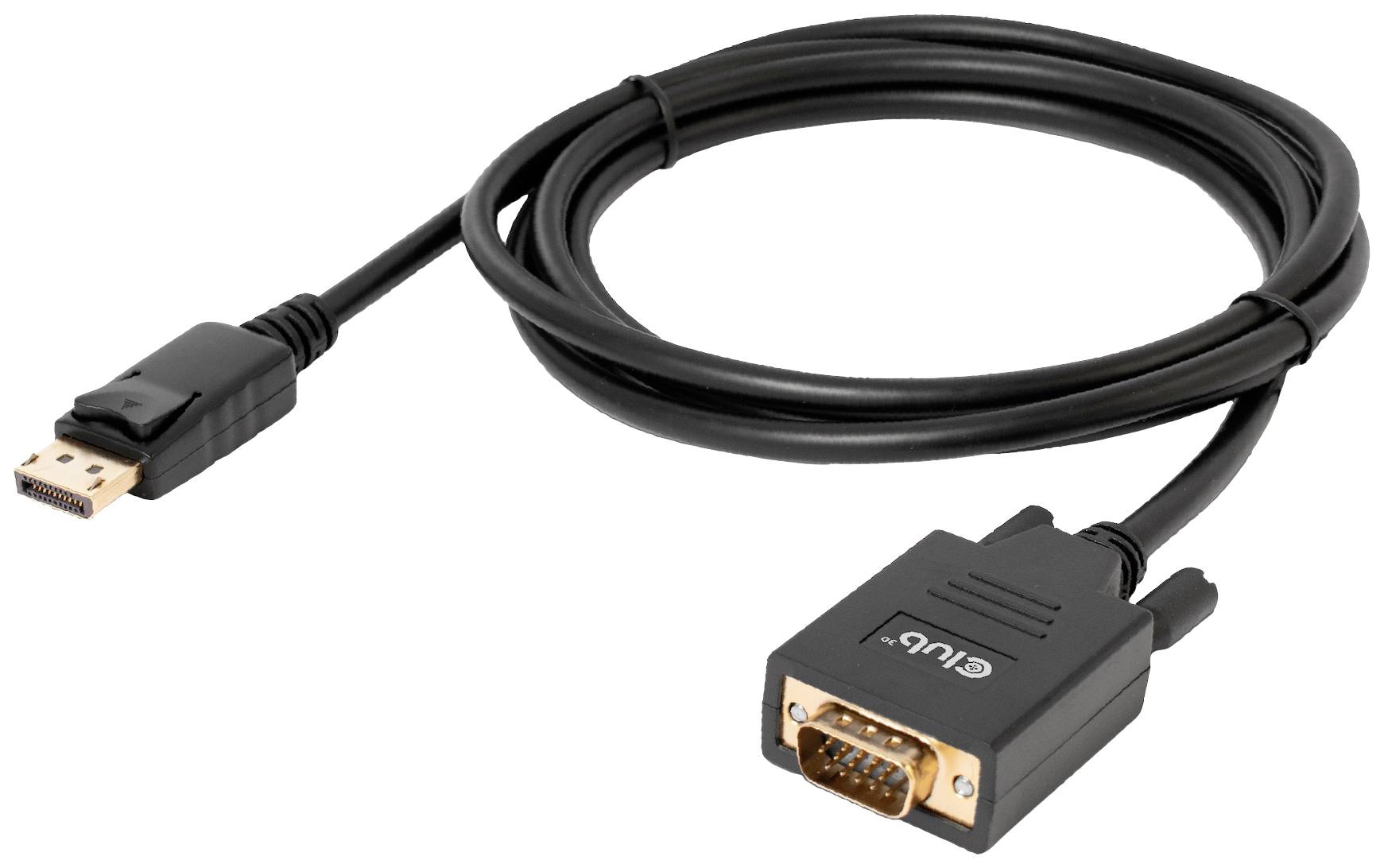 Club3D DisplayPort / VGA Anschlusskabel DisplayPort Stecker, VGA 15pol. Stecker 2.00m Schwarz CAC-1012 DisplayPort-Kabel