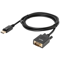 Club3D DisplayPort / VGA Anschlusskabel DisplayPort Stecker, VGA 15pol. Stecker 2.00m Schwarz CAC-1012 DisplayPort-Kabel Club3D DisplayPort / VGA Anschlusskabel DisplayPort Stecker, VGA 15pol. Stecker 2.00m Schwarz CAC-1012 DisplayPort-Kabel