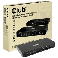 Club3D KVM Switch 4K60Hz KVM-Umschalter HDMI, Display-Port Fernbedienung 3840 x 2160 Pixel Club3D KVM Switch 4K60Hz KVM-Umschalter HDMI, Display-Port Fernbedienung 3840 x 2160 Pixel