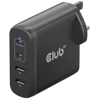 Club3D CAC-1912 Notebook-Netzteil 100W 2x USB-A, 2x USB-C® USB PD Schwarz Innenbereich GaN, USB Power Delivery (USB-PD) Club3D CAC-1912 Notebook-Netzteil 100W 2x USB-A, 2x USB-C® USB PD Schwarz Innenbereich GaN, USB Power Delivery (USB-PD)