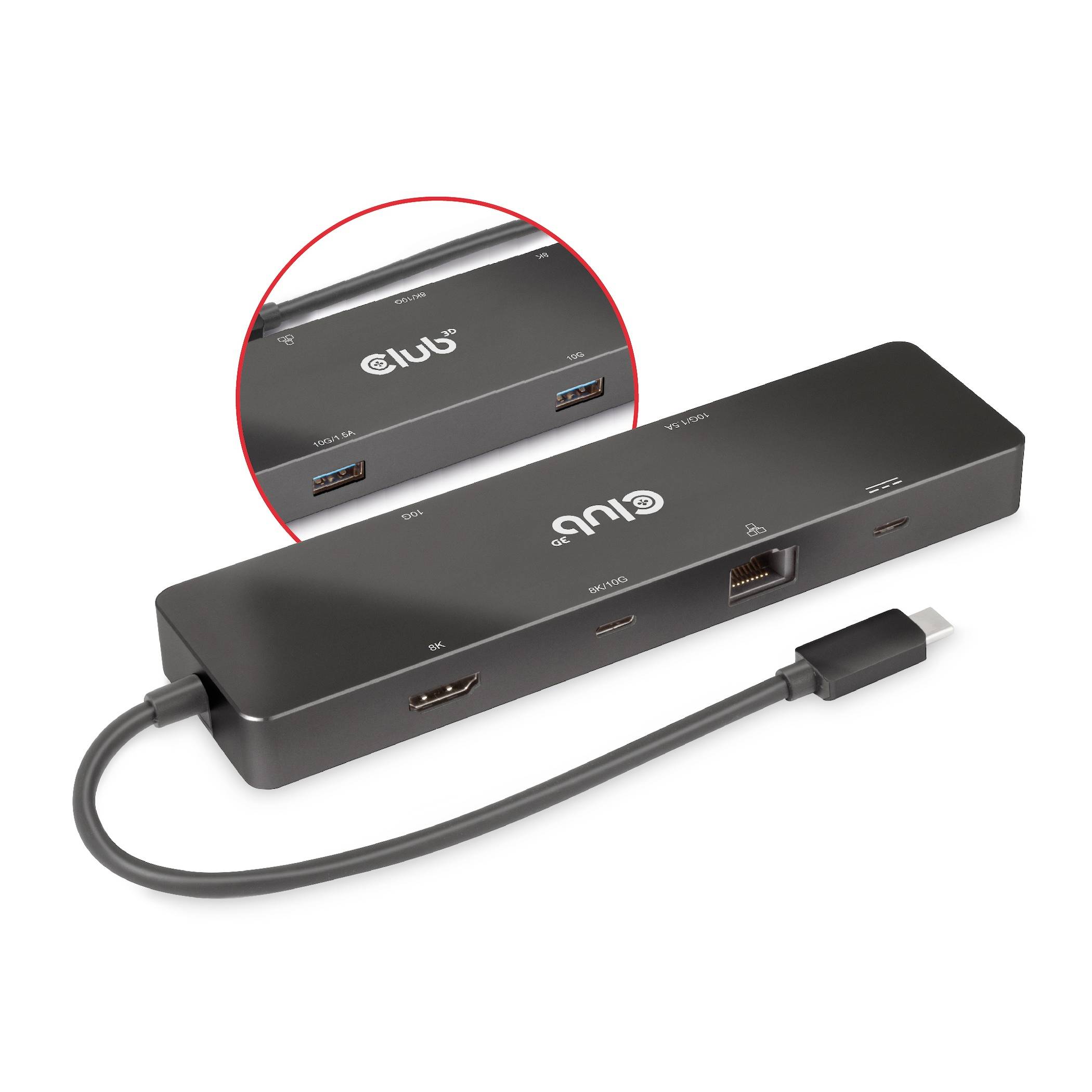 Club3D USB-C® Dockingstation USB-C Dock Passend für Marke Dockingstations: Club 3D USB-C® Power Delivery