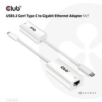 Club3D Adapter USB 3.2 Typ C - RJ-45 Adapter 10 / 100 / 1000MBit/s USB-C®, RJ45 Club3D Adapter USB 3.2 Typ C - RJ-45 Adapter 10 / 100 / 1000MBit/s USB-C®, RJ45