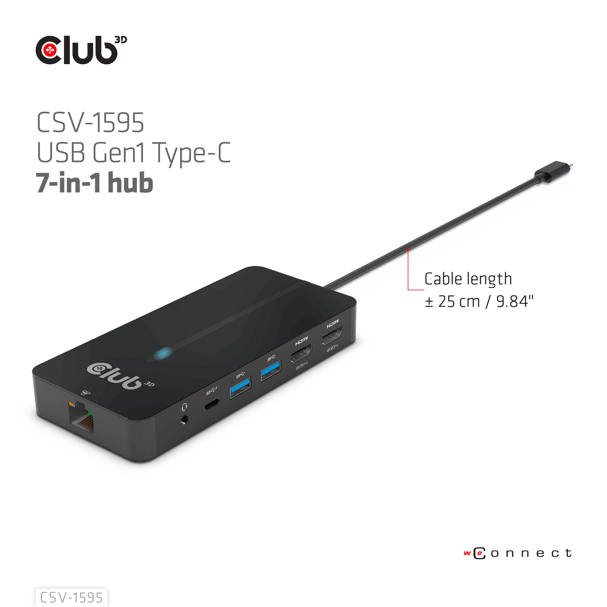 Club3D USB-C® Dockingstation USB-7-in1-HUB USB-C Passend für Marke Dockingstations: Club 3D