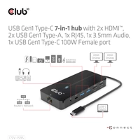 Club3D USB-C® Dockingstation USB-7-in1-HUB USB-C Passend für Marke Dockingstations: Club 3D Club3D USB-C® Dockingstation USB-7-in1-HUB USB-C Passend für Marke Dockingstations: Club 3D