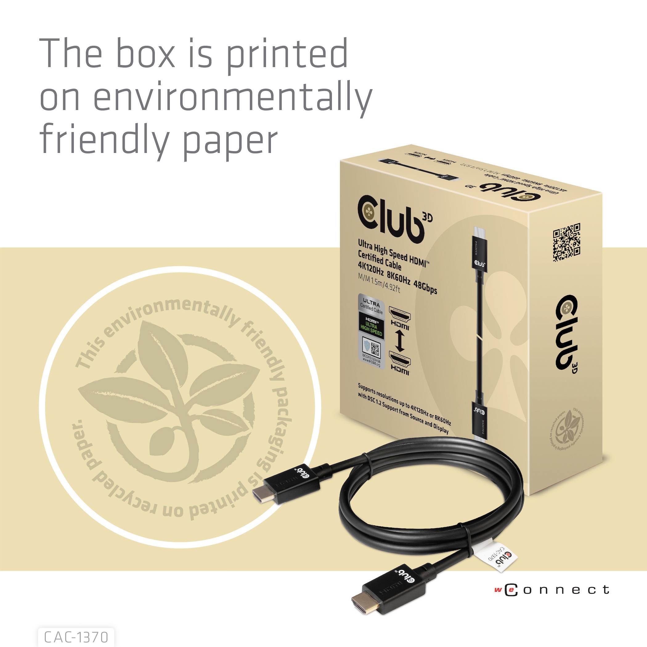 Club3D HDMI Anschlusskabel HDMI-A Stecker 1.50m Schwarz CAC-1370 HDMI-Kabel