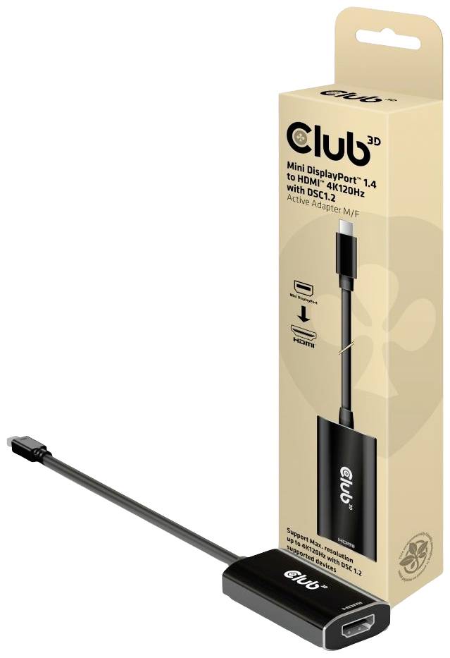 Club3D AV Adapter Adapter MiniDisplayPort - HDMI [HDMI - Mini-DisplayPort] 3840 x 2160 Pixel