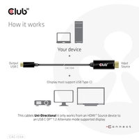 Club3D HDMI / USB-C® Anschlusskabel HDMI-A Stecker, USB-C® Stecker 1.80m Schwarz CAC-1334 HDMI-Kabel Club3D HDMI / USB-C® Anschlusskabel HDMI-A Stecker, USB-C® Stecker 1.80m Schwarz CAC-1334 HDMI-Kabel