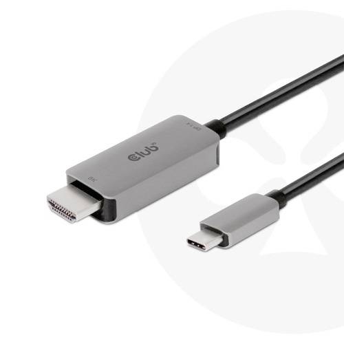 Club3D USB-C® / HDMI Anschlusskabel USB-C® Stecker, HDMI-A Stecker 3.00m Schwarz/Grau CAC-1587 HDMI-Kabel