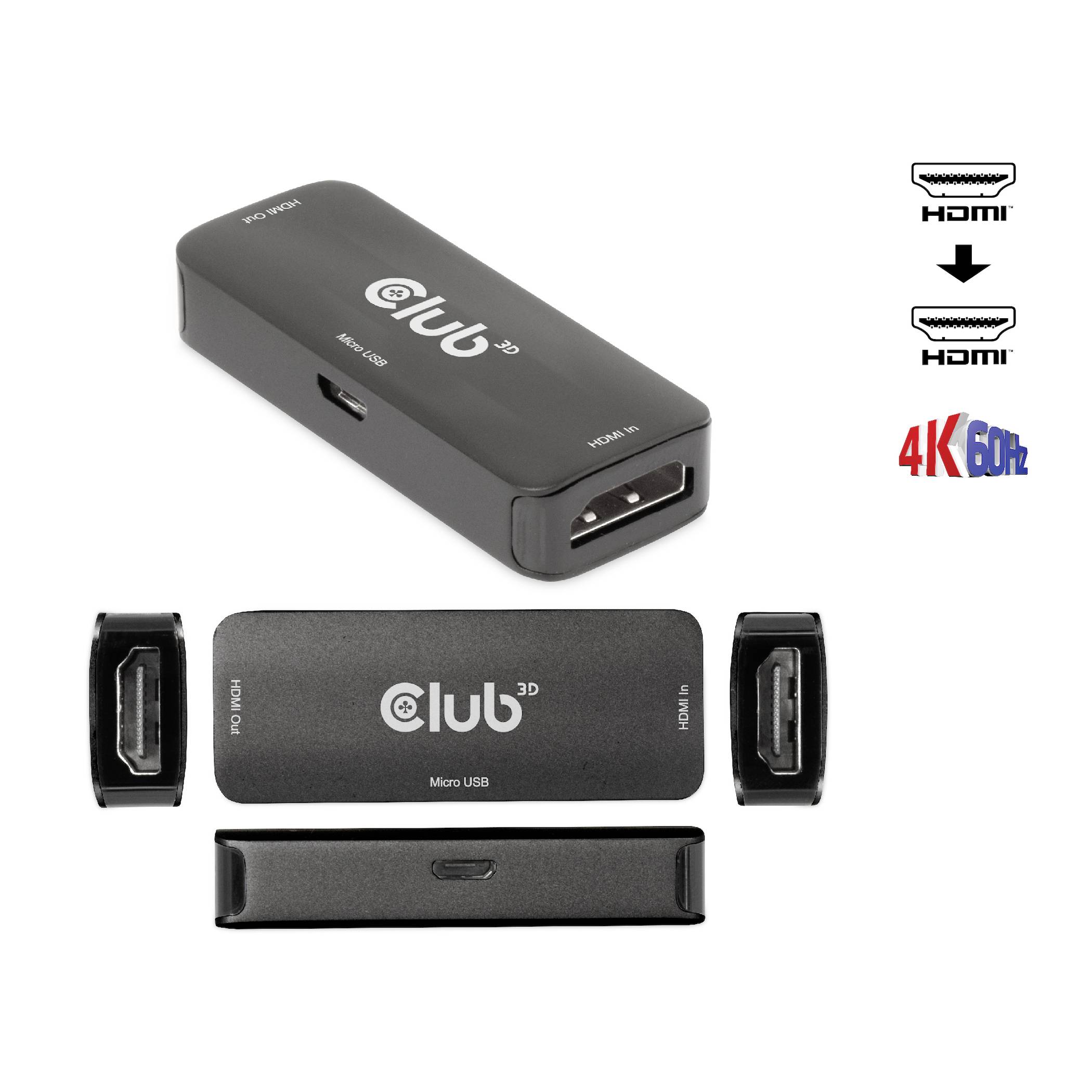 Club3D CAC-1307 HDMI®, Micro USB Repeater