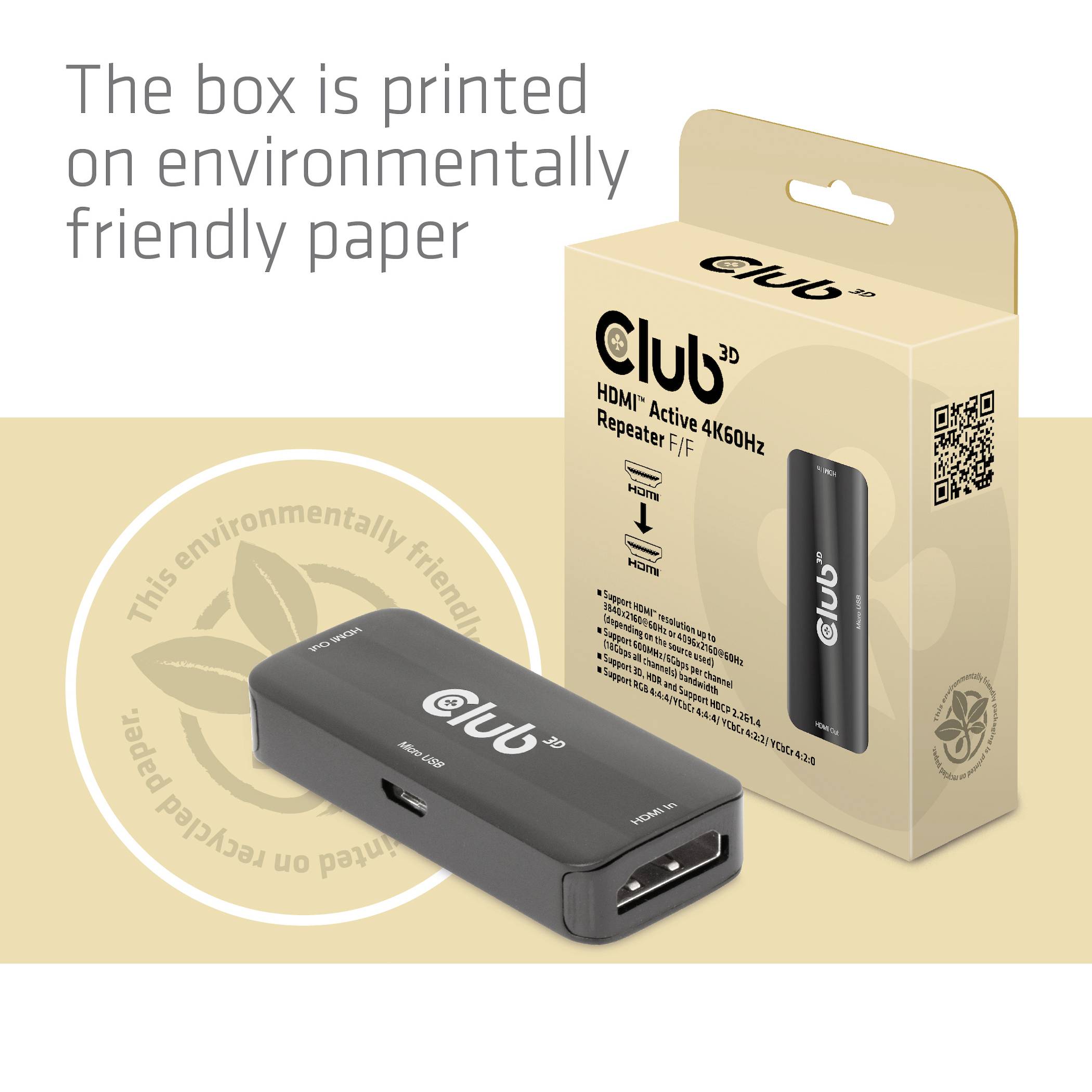 Club3D CAC-1307 HDMI®, Micro USB Repeater