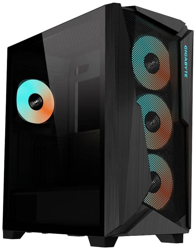 Gigabyte C301G V2 Midi-Tower PC-Gehäuse Schwarz Staubfilter, Integrierte Beleuchtung