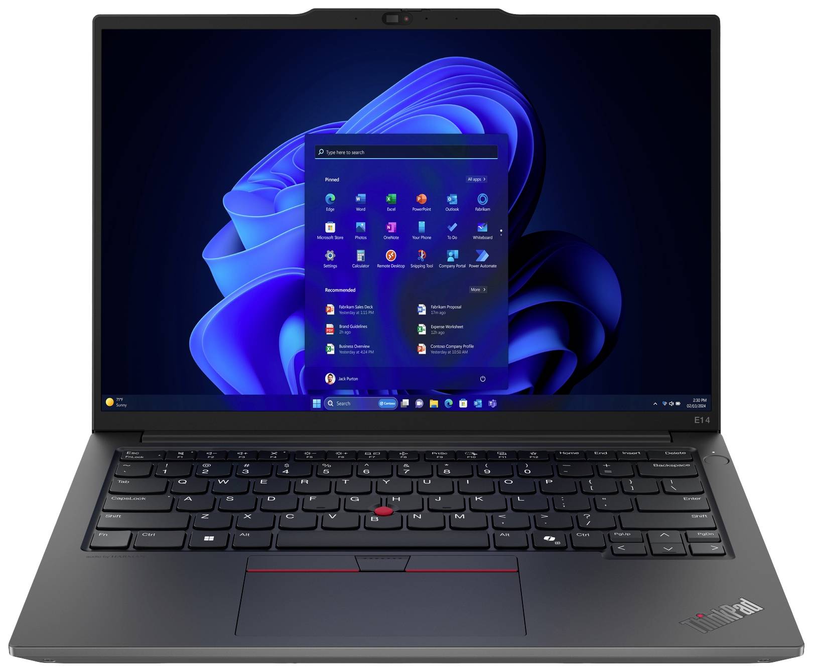Lenovo Notebook ThinkPad E14 35.6cm (14 Zoll) WUXGA Intel® Core™ Ultra 5 125U 32GB RAM 1TB SSD Deutsch, QWERTZ Schwarz 21M7000QG