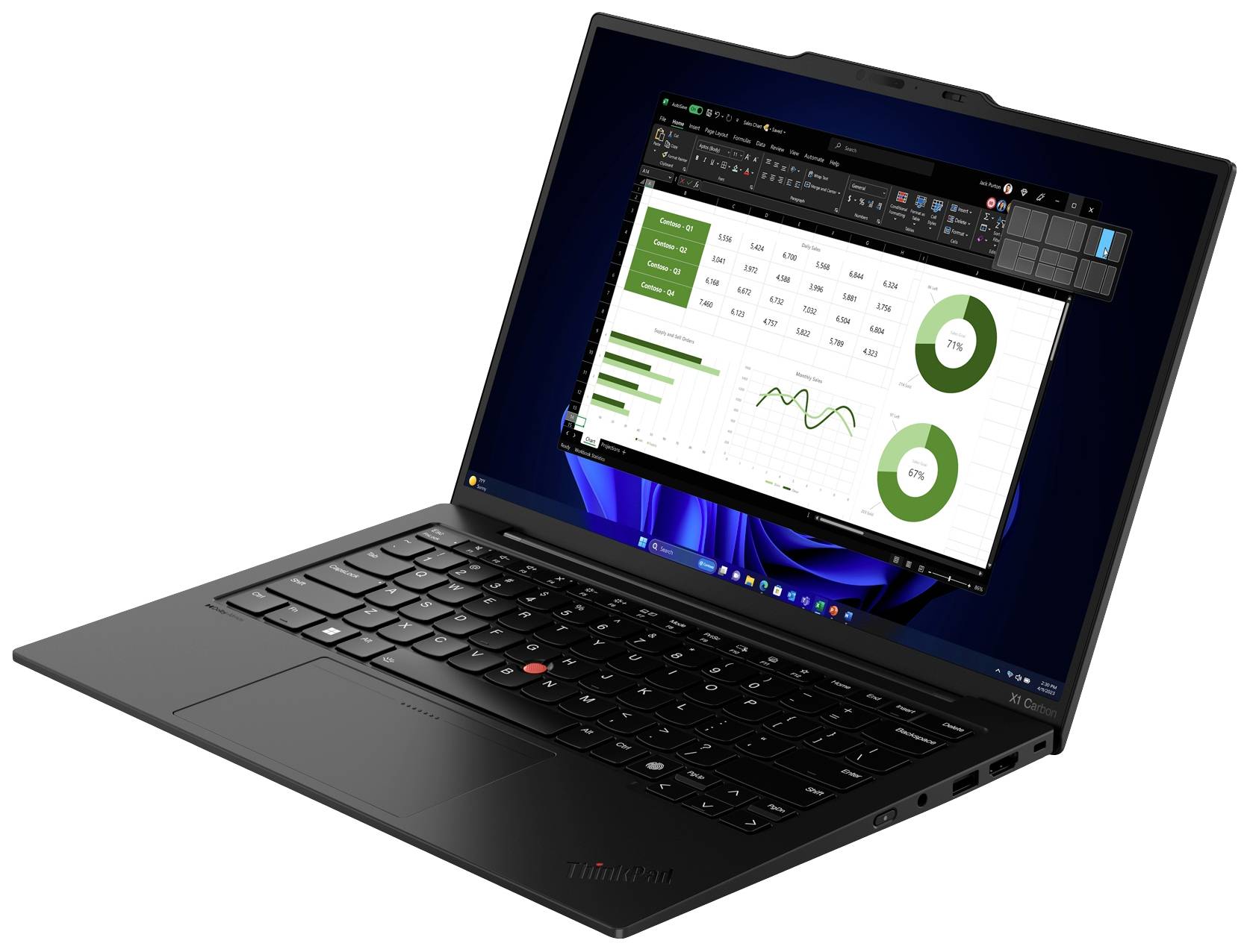 Lenovo Notebook ThinkPad X1 Carbon 35.6cm (14 Zoll) WUXGA Intel® Core™ Ultra 5 125U 32GB RAM 1TB SSD Deutsch, QWERTZ Intel HD