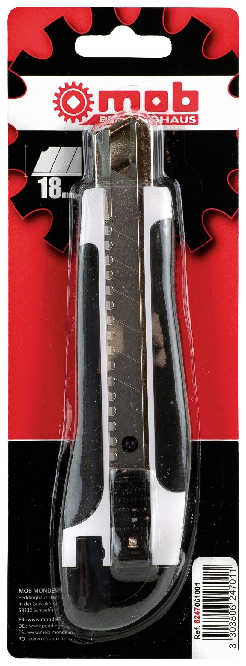 MOB 6247001001 Cuttermesser 'BASIC' MIT 2K-Griff - 18mm 1St.