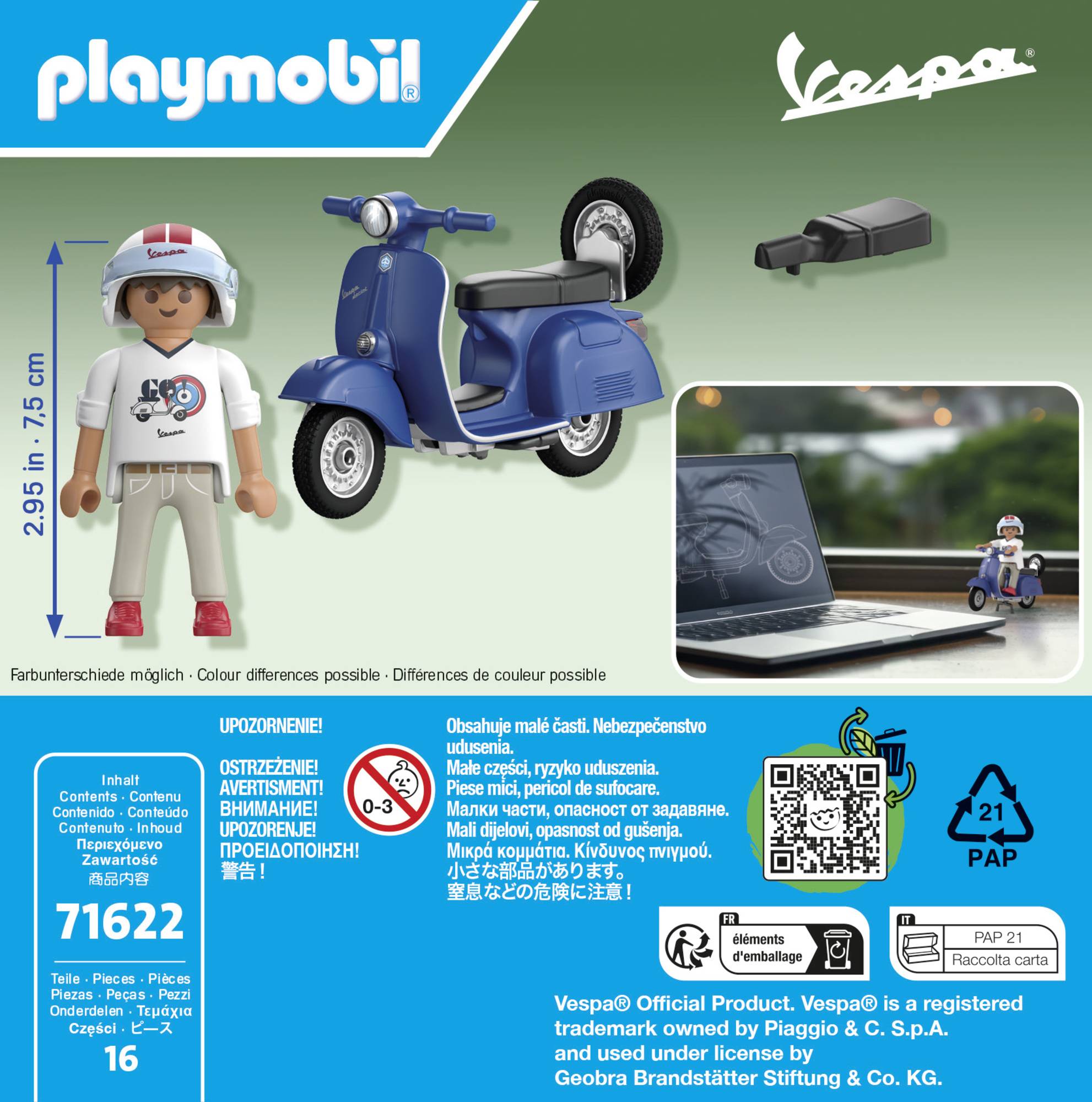 Playmobil® 1969 Vespa 150 Sprint Veloce, Blau 71622