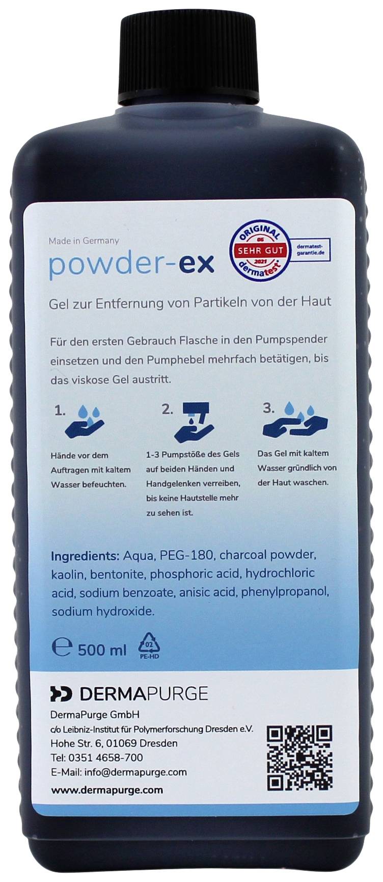 DERMAPURGE powder-ex 500 ml 121411 Handreinigungsgel 500 ml