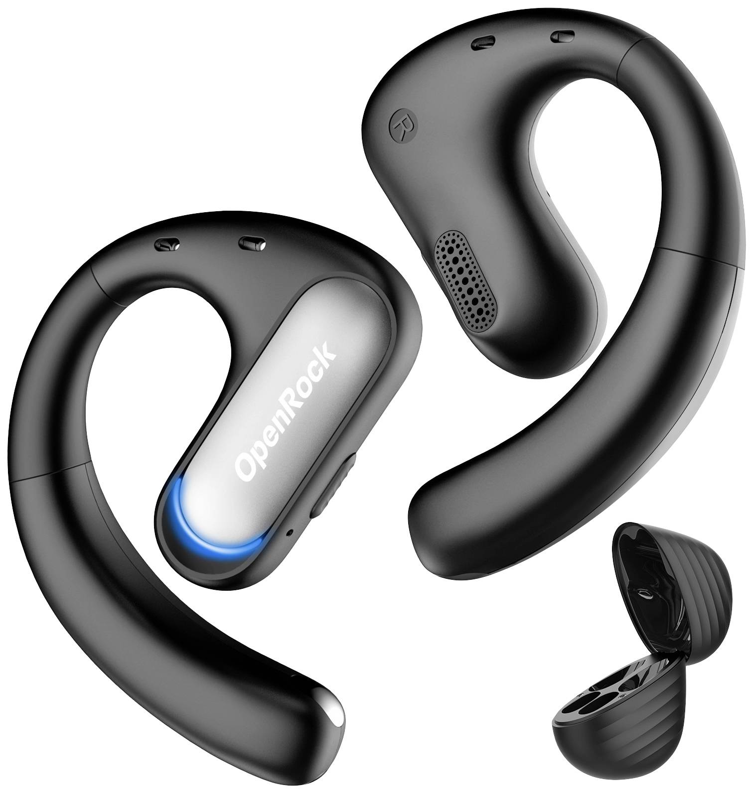 OneOdio OpenRock Pro T1 Ear Free Kopfhörer Bluetooth® Stereo Schwarz Ladecase, Ohrbügel, Wasserbeständig Sport