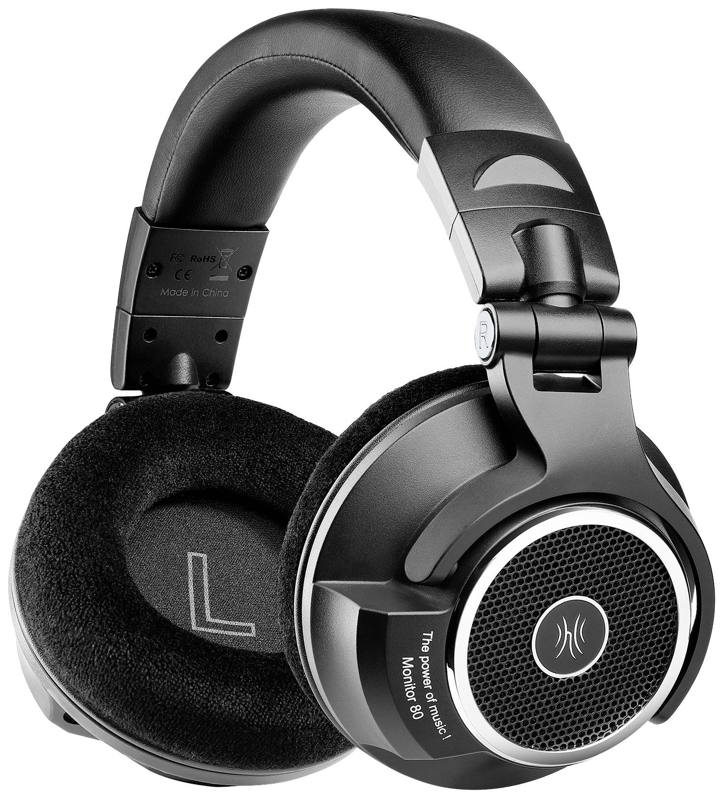 OneOdio Monitor 80 Over Ear Kopfhörer kabelgebunden Stereo Schwarz High-Resolution Audio Faltbar, Schwenkbare Ohrmuscheln Studio