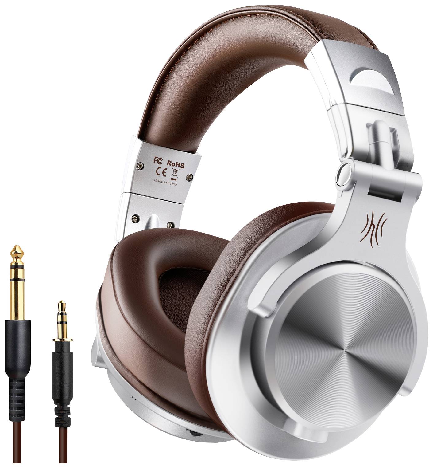 OneOdio Fusion A70 Over Ear Headset Bluetooth® Stereo Silber, Braun High-Resolution Audio Headset, Schwenkbare Ohrmuscheln DJ