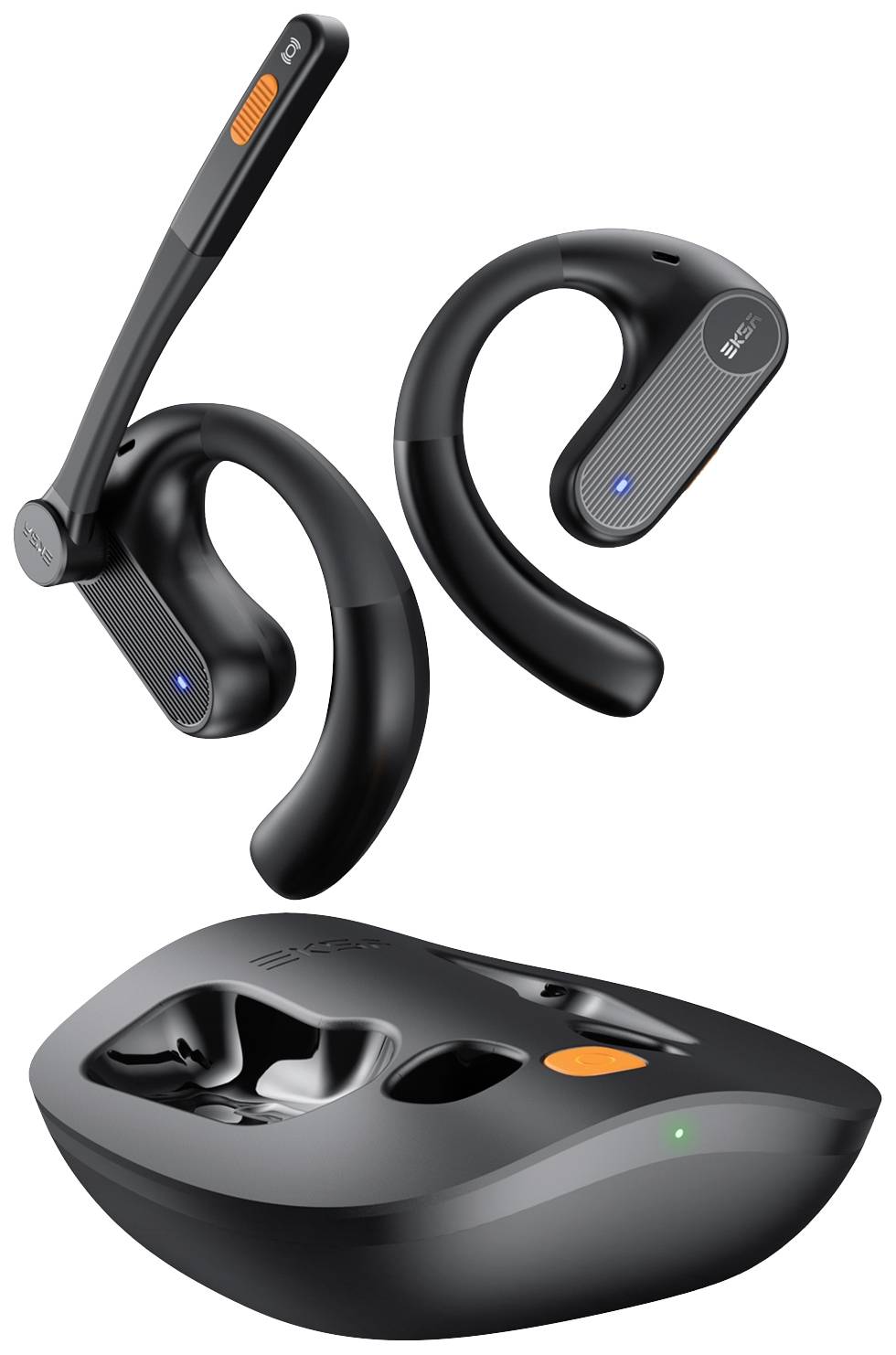 EKSA S30 Ear Free Kopfhörer Bluetooth® Stereo Schwarz Ladecase, Ohrbügel Sport