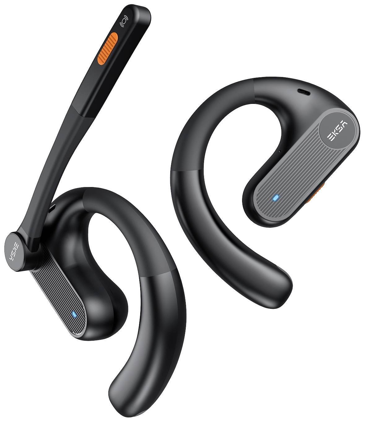 EKSA S30 Ear Free Kopfhörer Bluetooth® Stereo Schwarz Ladecase, Ohrbügel Sport