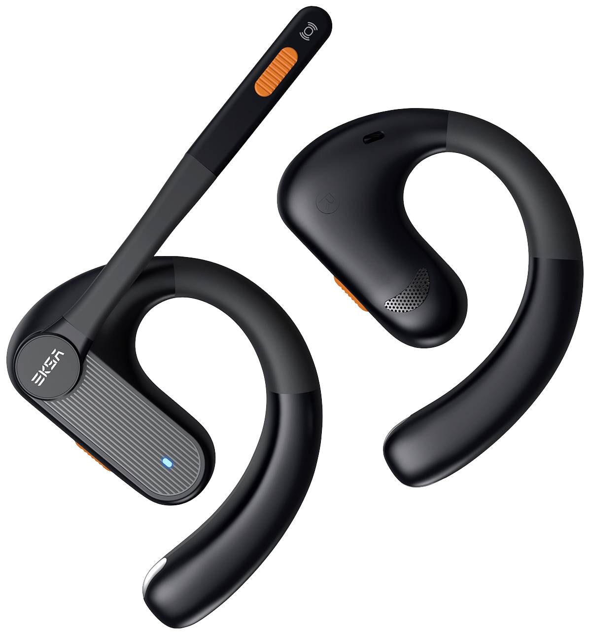 EKSA S30 Ear Free Kopfhörer Bluetooth® Stereo Schwarz Ladecase, Ohrbügel Sport