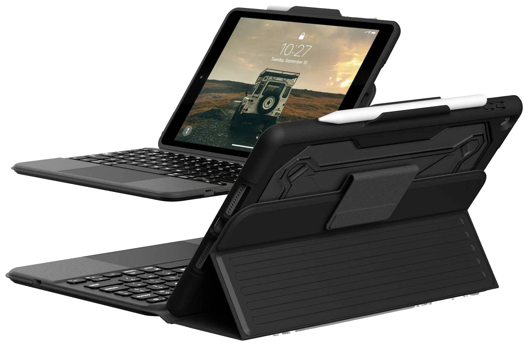 Urban Armor Gear Rugged Keyboard Case Tablet-Tastatur mit Hülle Passend für Marke (Tablet): Apple iPad 10.2 (9. Generation), iPad