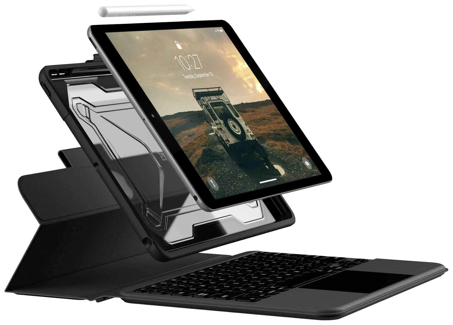 Urban Armor Gear Rugged Keyboard Case Tablet-Tastatur mit Hülle Passend für Marke (Tablet): Apple iPad 10.2 (9. Generation), iPad