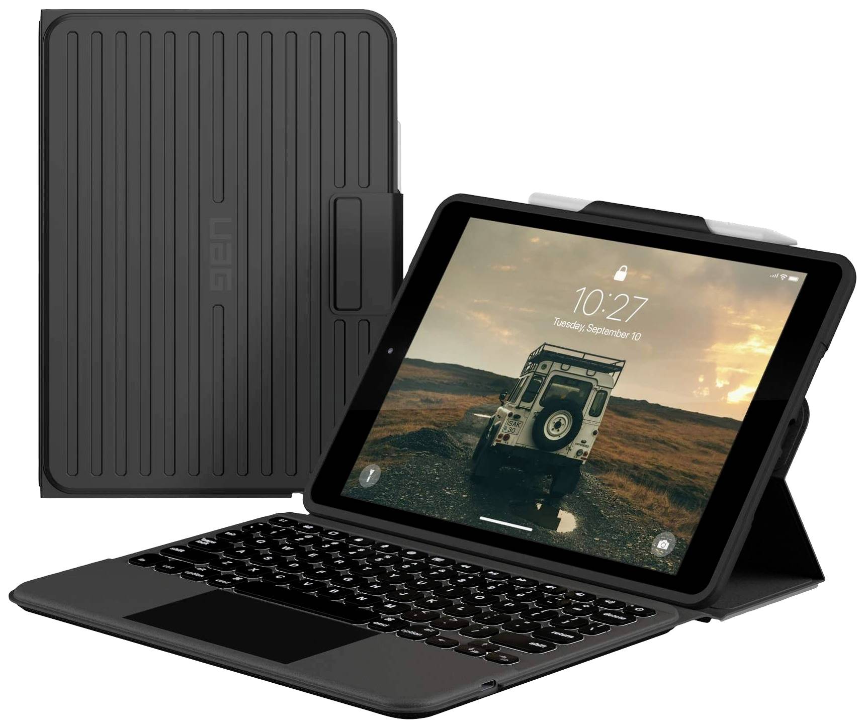 Urban Armor Gear Rugged Keyboard Case Tablet-Tastatur mit Hülle Passend für Marke (Tablet): Apple iPad 10.2 (9. Generation), iPad