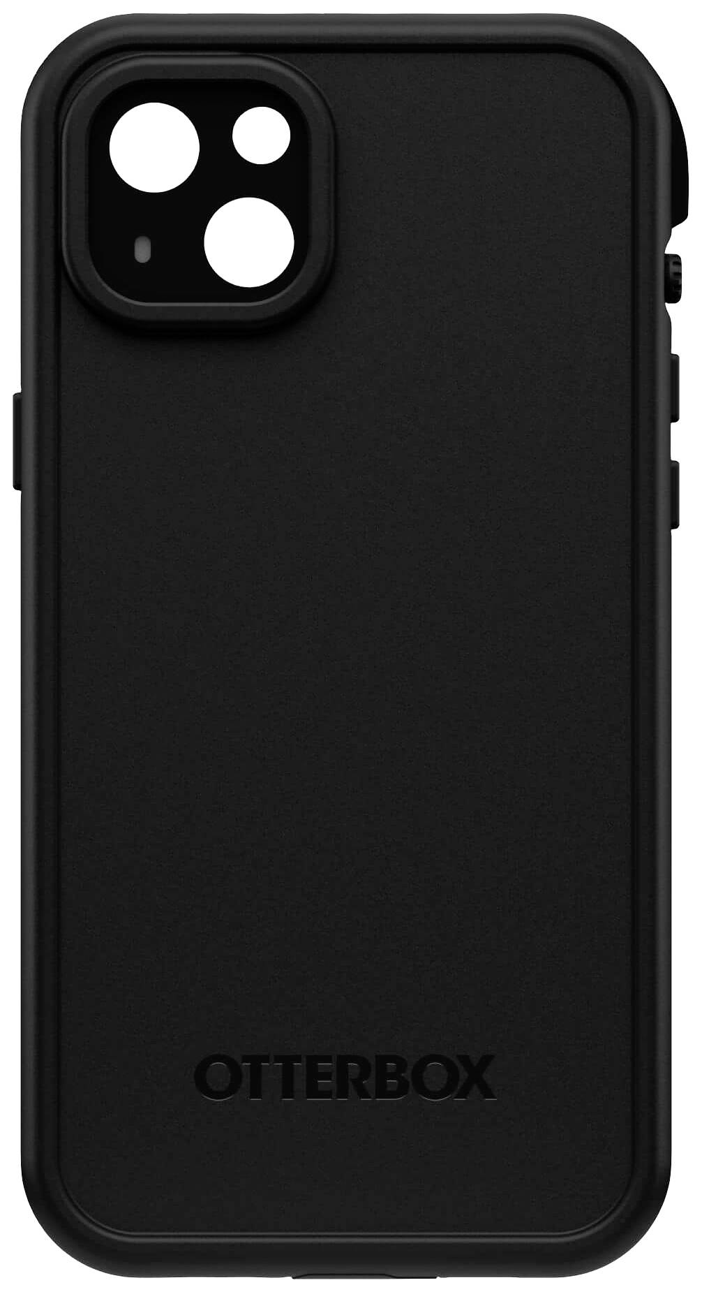 Schwarze Handyhülle der Marke Otterbox, mit Aussparungen für Kamera und Blitz, passend für ein Smartphone.