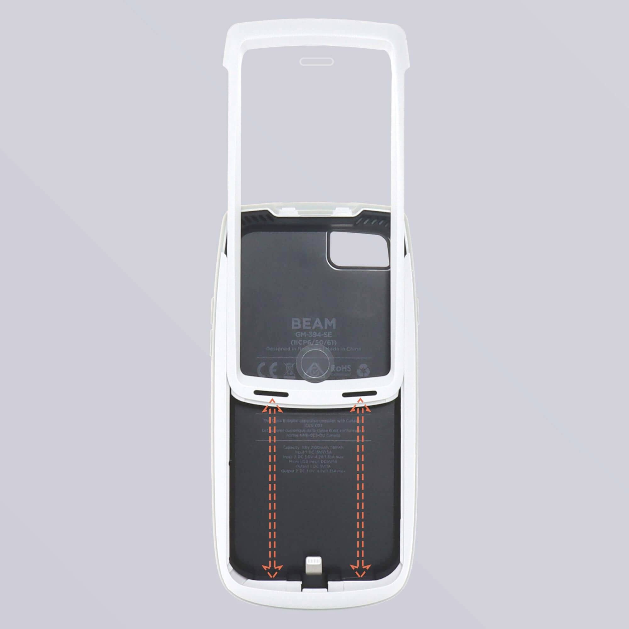 Beam Mobile Healthcare Case Backcover Apple iPhone SE (3. Generation), iPhone SE (2. Generation) Weiß integrierter Akku, Stoßfest