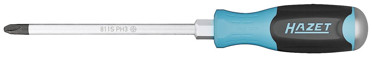 Schraubendreher mit blau-schwarzem Griff und der Aufschrift 'HAZET', PZ-Kreuzschlitz-Spitze, Modellnummer sichtbar auf der Klinge.