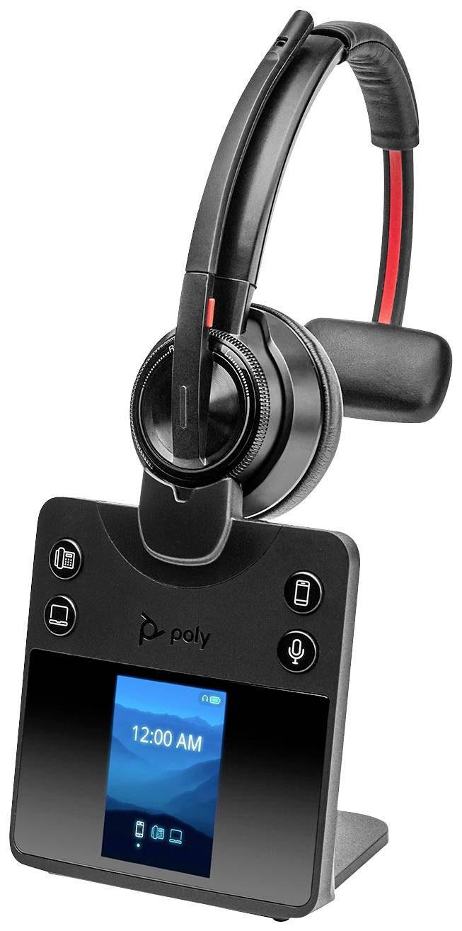 HP Poly Savi 8410 Office Monaurales DECT On Ear Headset DECT, Bluetooth® Mono Schwarz Noise Cancelling Computer