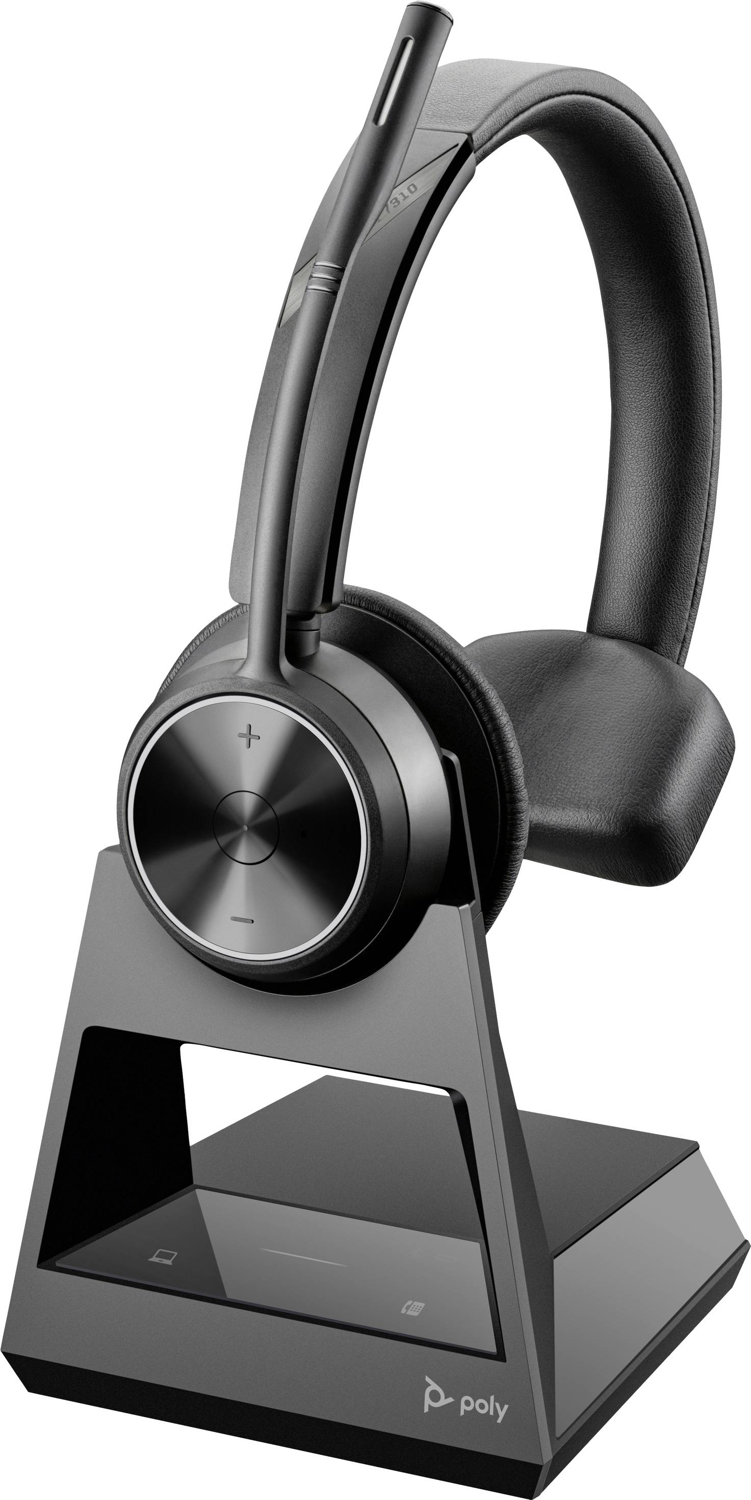 HP Poly Savi 7310 UC Monoaurales DECT In Ear Headset DECT Mono Schwarz Noise Cancelling Lautstärkeregelung, Mikrofon-Stummschaltung Computer